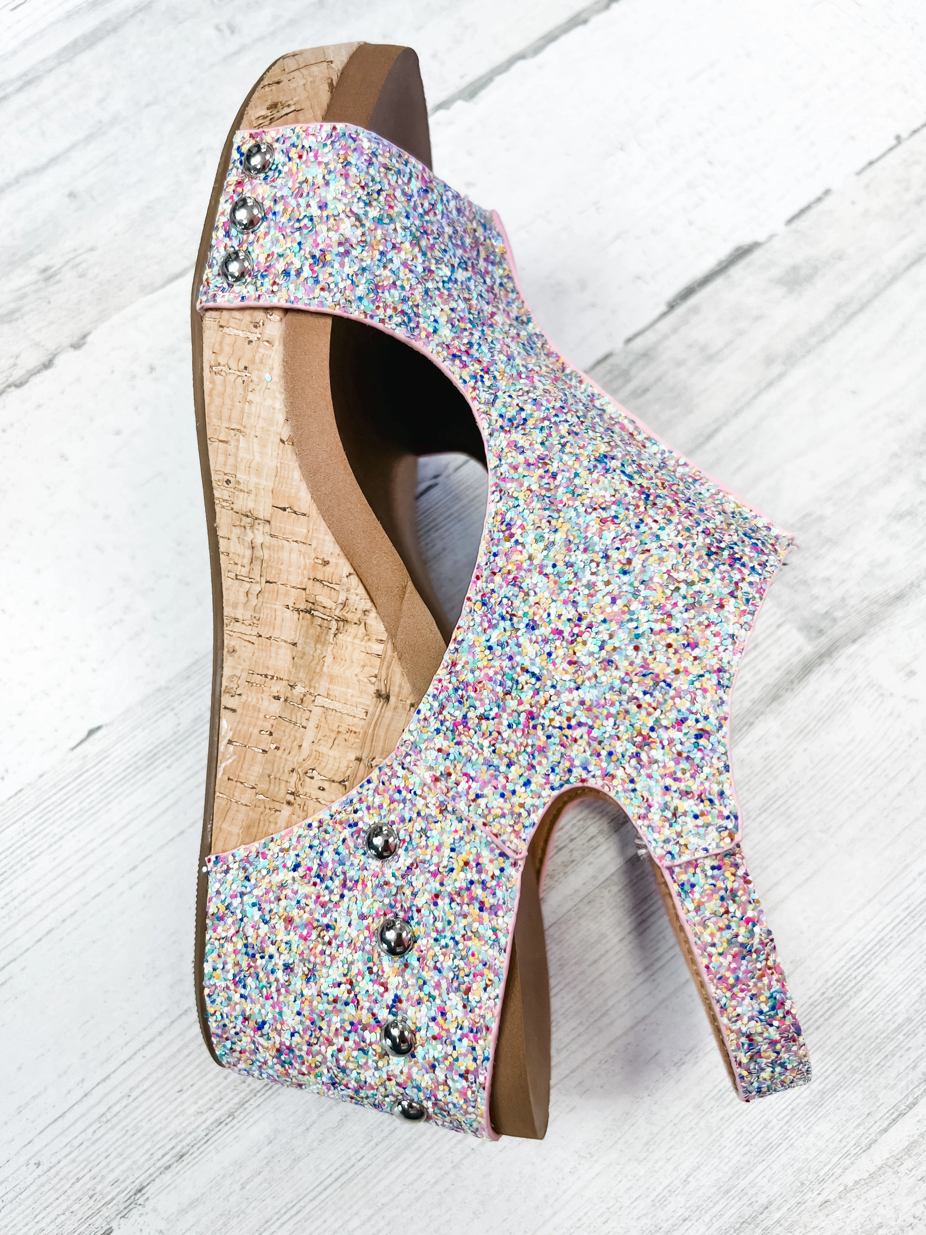 Corkys Carley MERMAID GLITTER Wedge Shoes