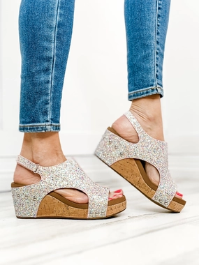 Corkys Carley MERMAID GLITTER Wedge Shoes