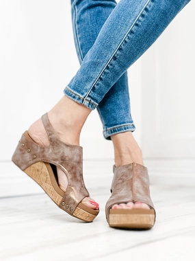 Corkys Carley WASHED BRONZE METALLIC Wedge Shoes