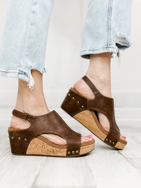 Corkys Carley Wedge in Rustic Brown
