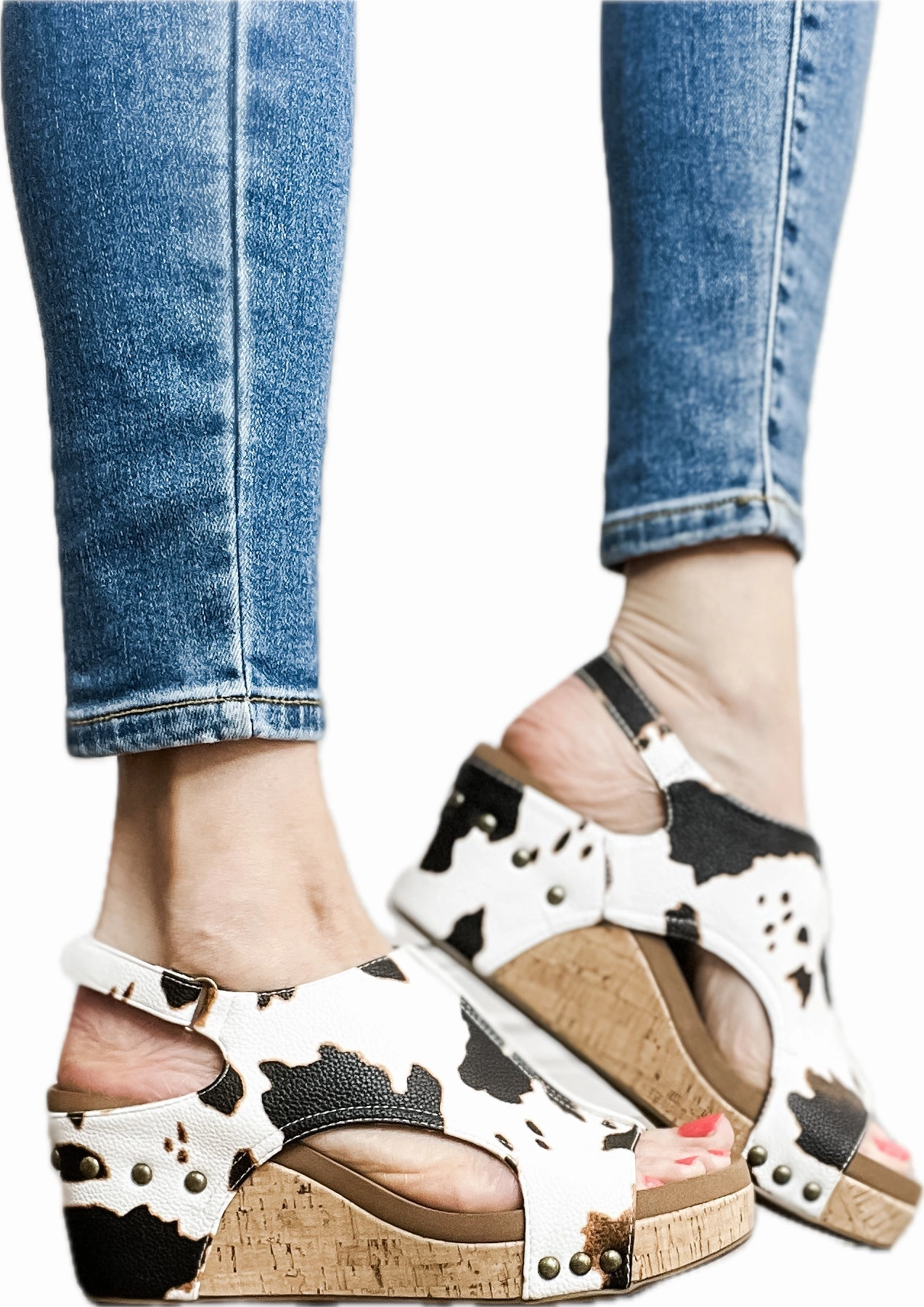 Corkys Carley Wedge Sandals in Cow Smooth