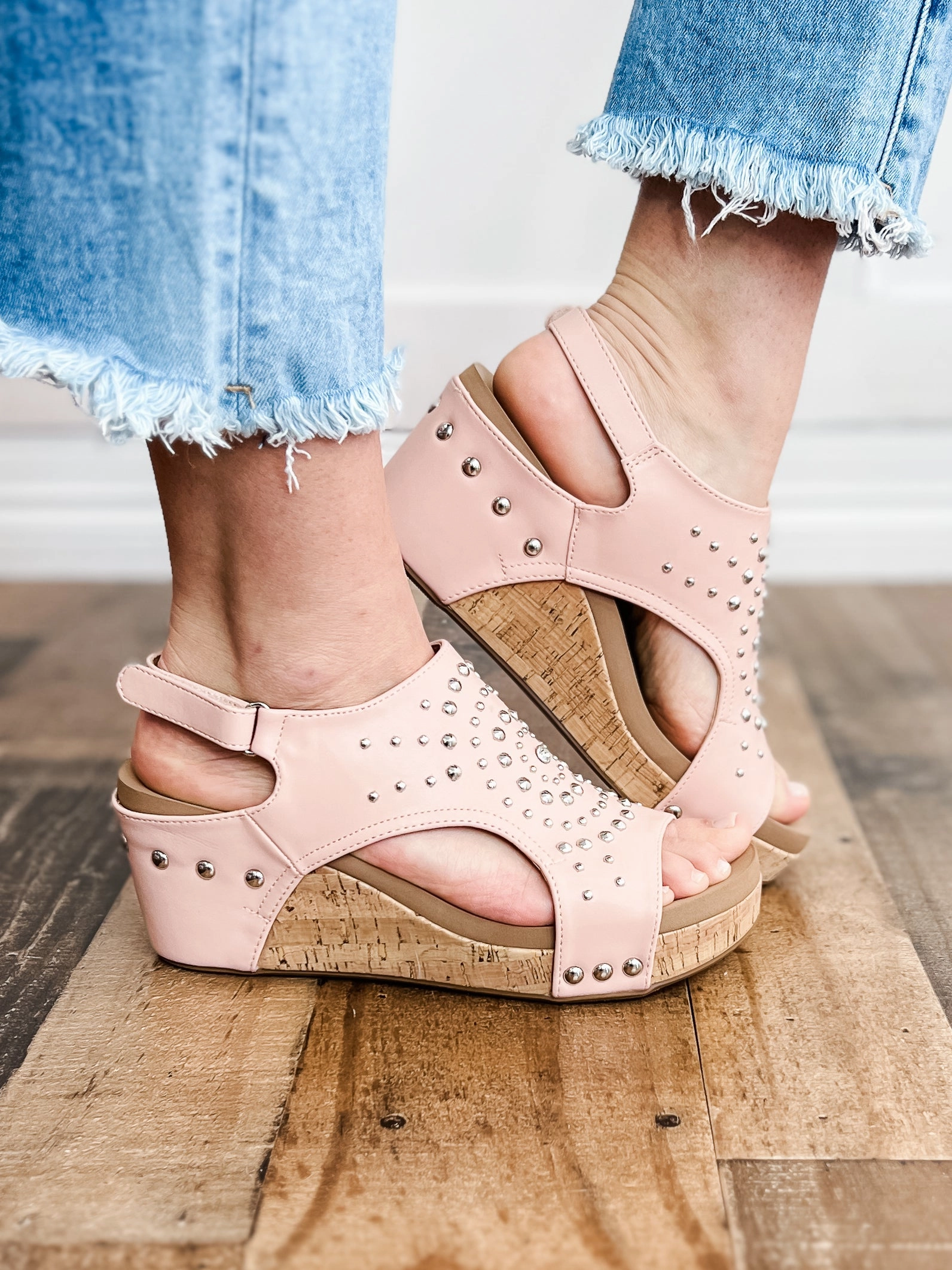 Corkys Docie Doe Wedges in BLUSH