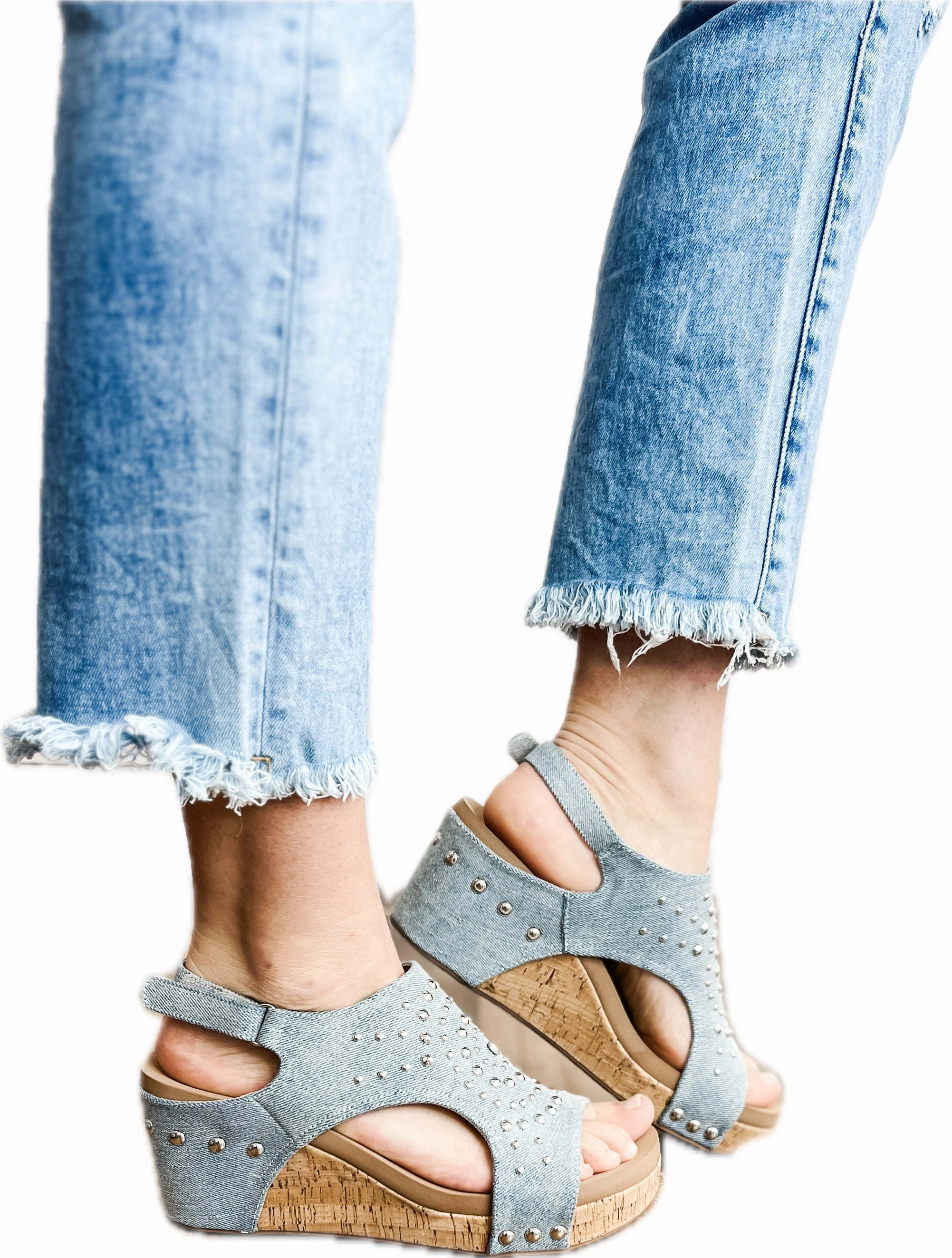 Corkys Docie Doe Wedges in Denim