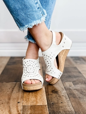 Corkys Docie Doe Wedges in White