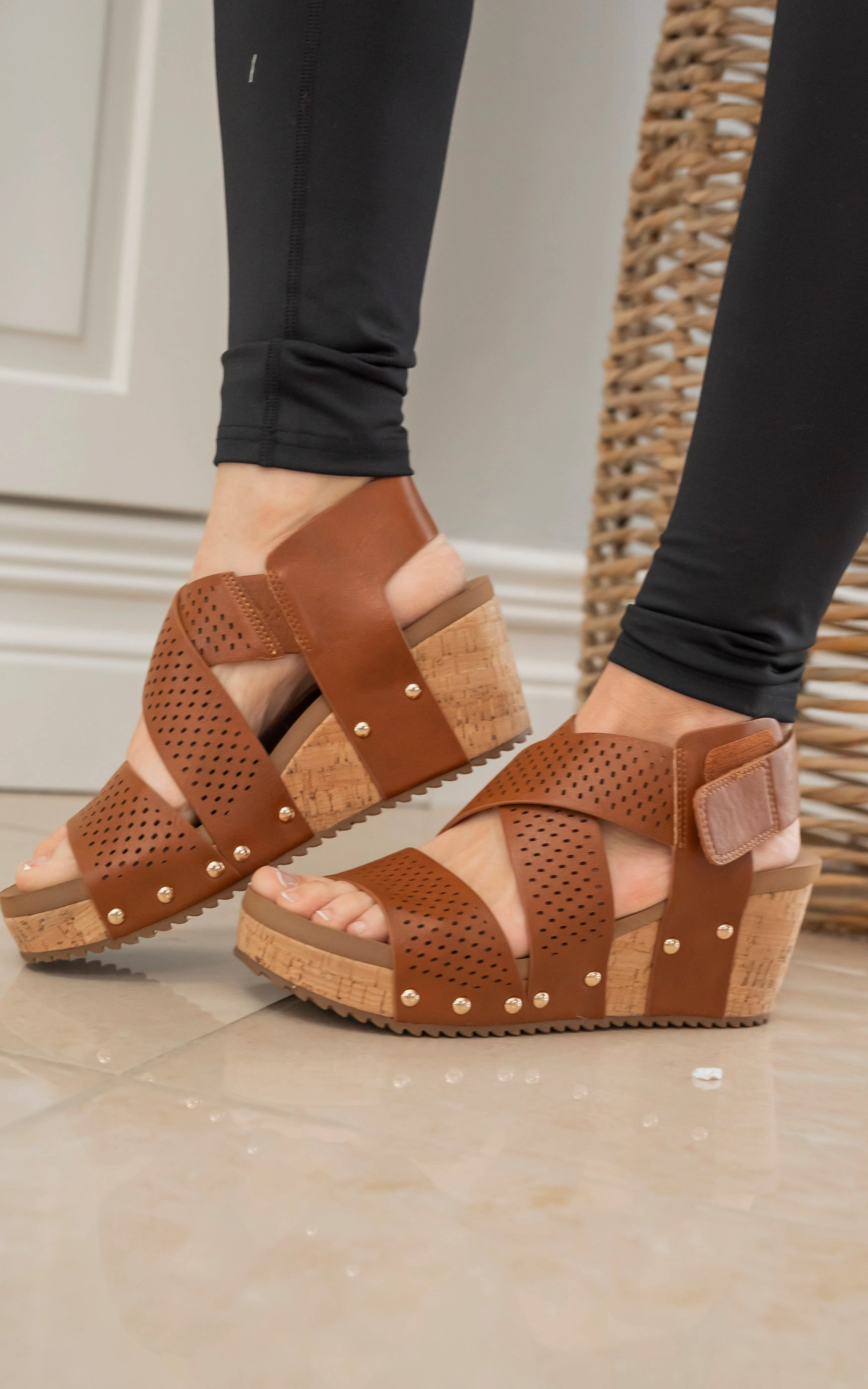 Corkys Guilty Pleasures Wedge- Cognac - Final Sale