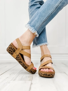 Corkys Keep It Casual Caramel Wedge Sandals