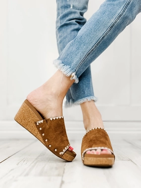 Corkys Stitch N Slide Wedges in Tobacco