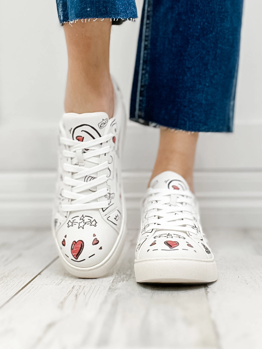 Corkys Supernova LOVE DOODLE Lace Up Tennis Shoe