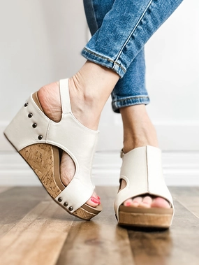 Corkys Tiffanee Wedge Sandals in Ivory