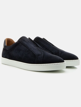 Cowes Suede Slip-On Sneaker Navy