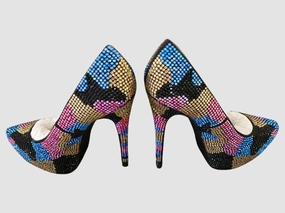DYVINAL MULTI-COLORED RHINESTONE PLATFORM HEELS - SM REBOOTED