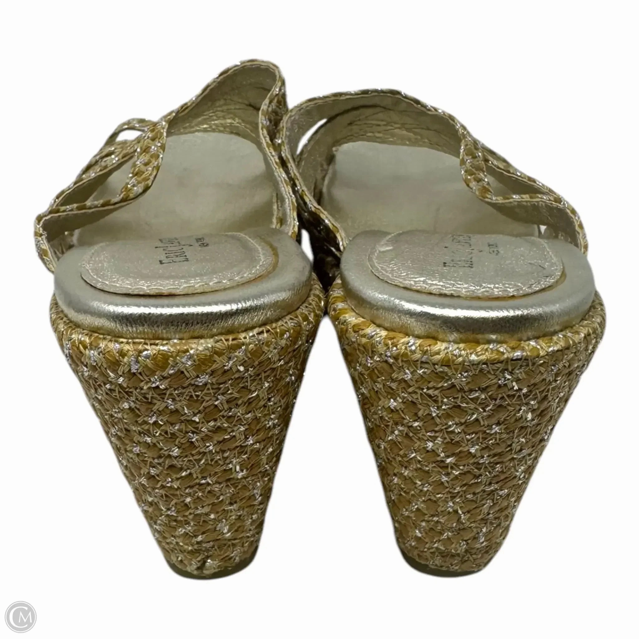 Edy Wedge Sandals By Eric Javitz In Cream & Silver, Size: 10