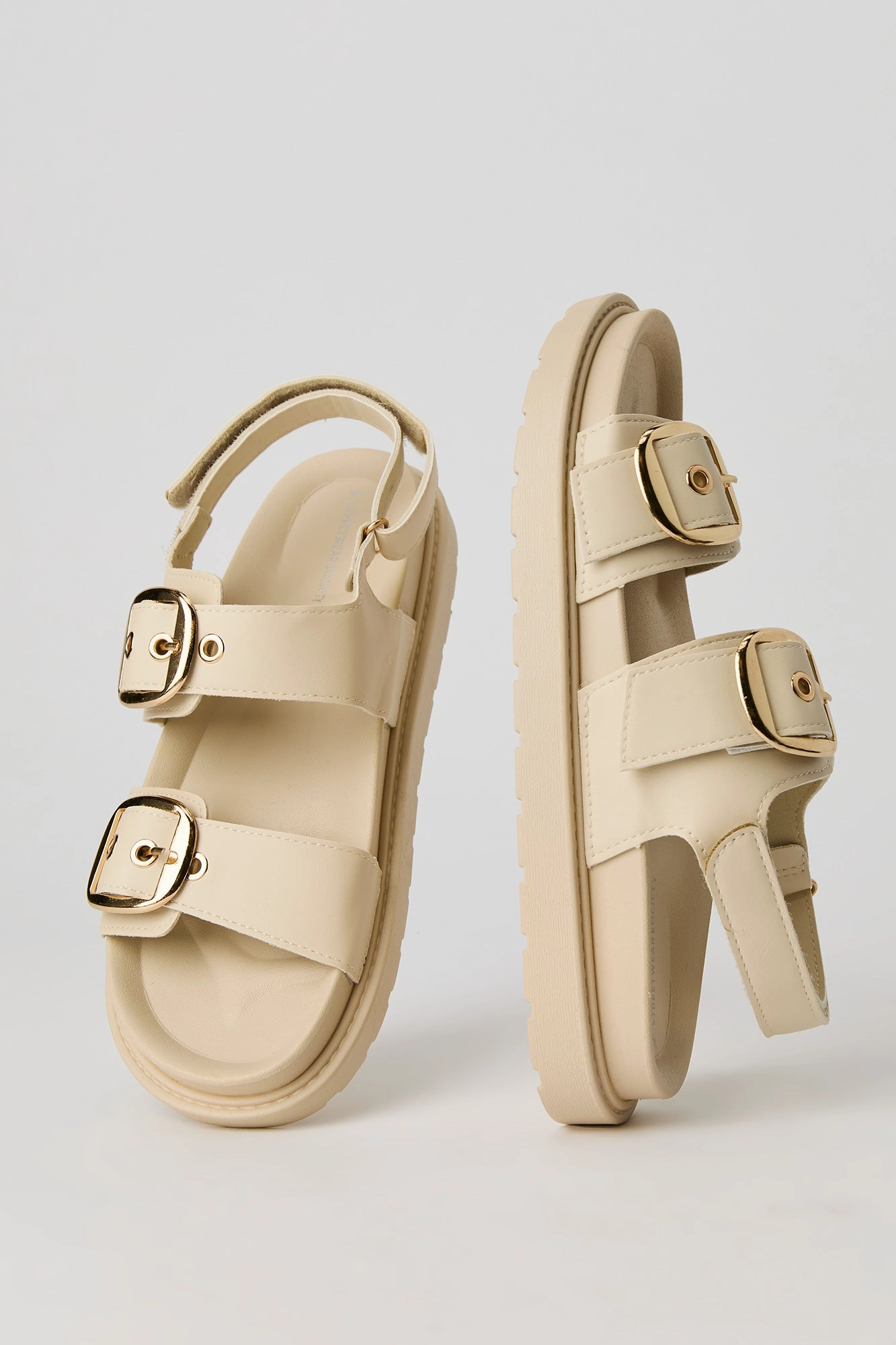 Faux Leather Buckle Sandal