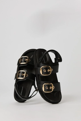 Faux Leather Buckle Sandal