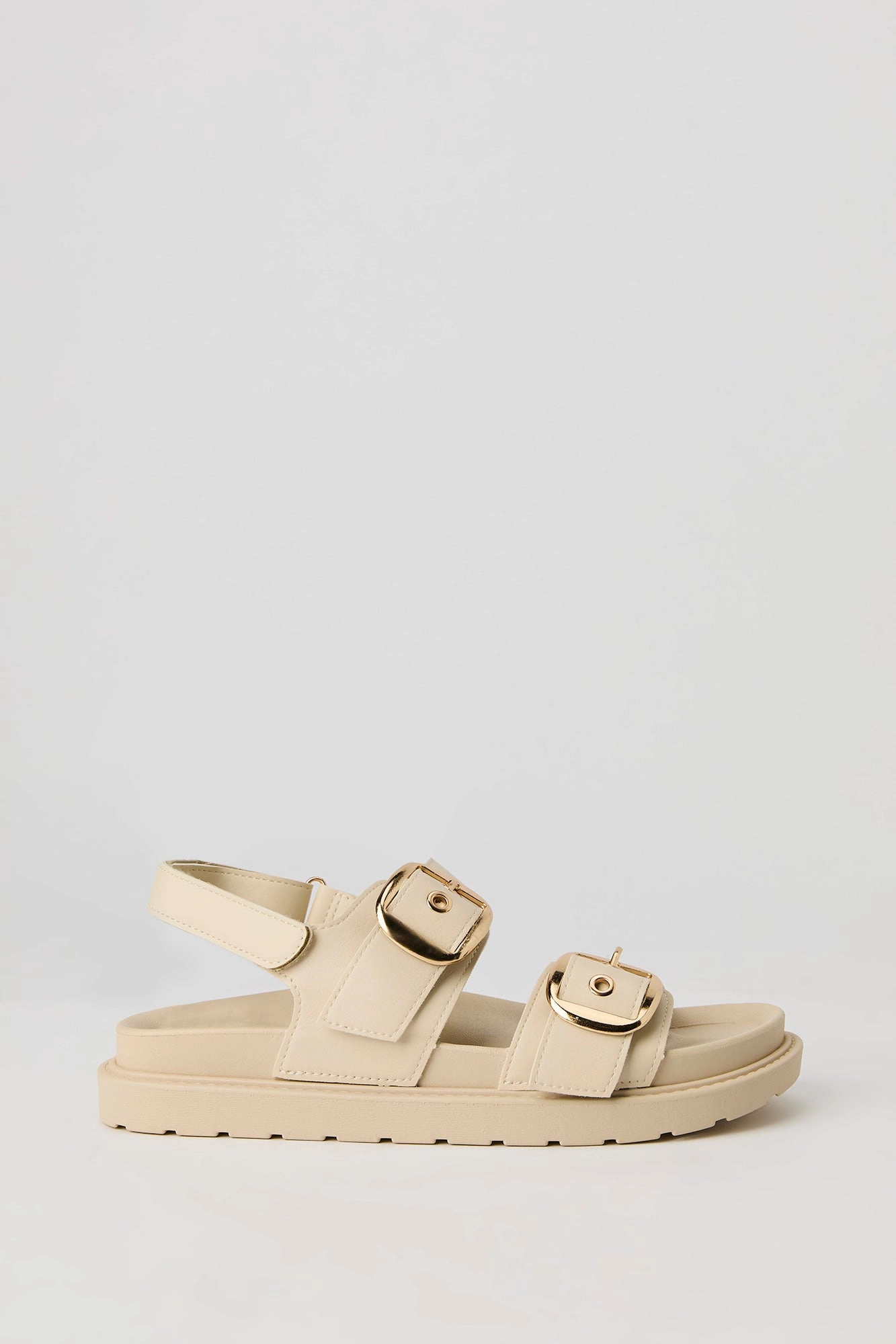 Faux Leather Buckle Sandal
