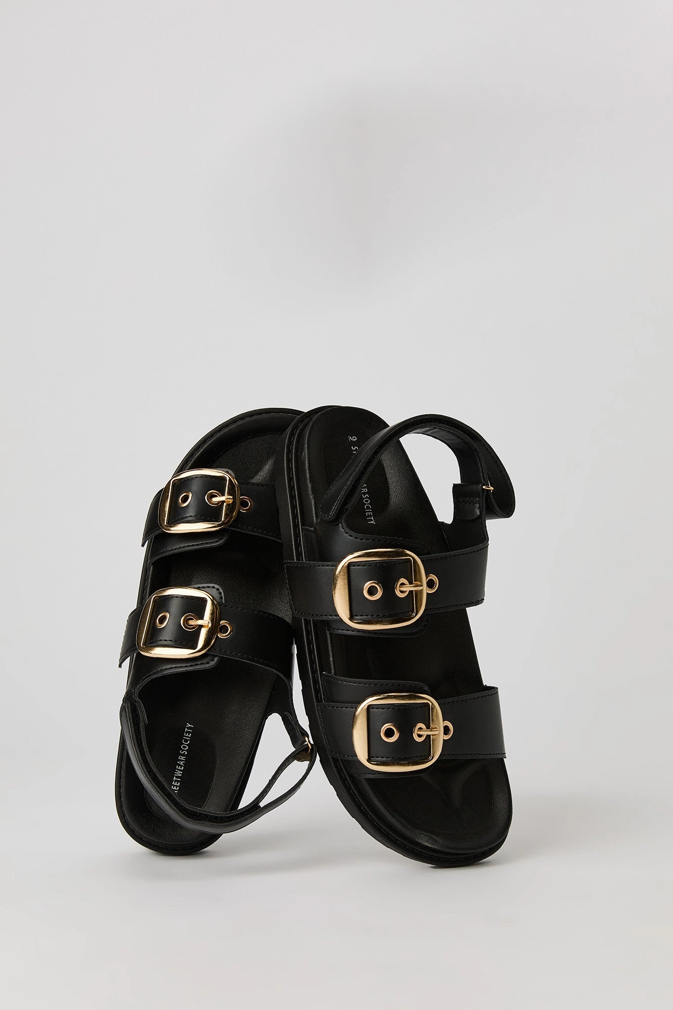 Faux Leather Buckle Sandal