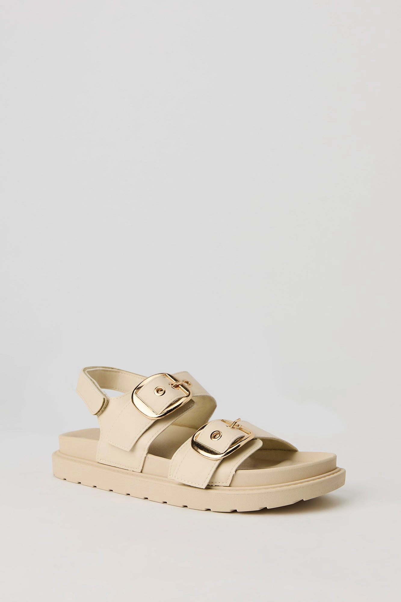 Faux Leather Buckle Sandal