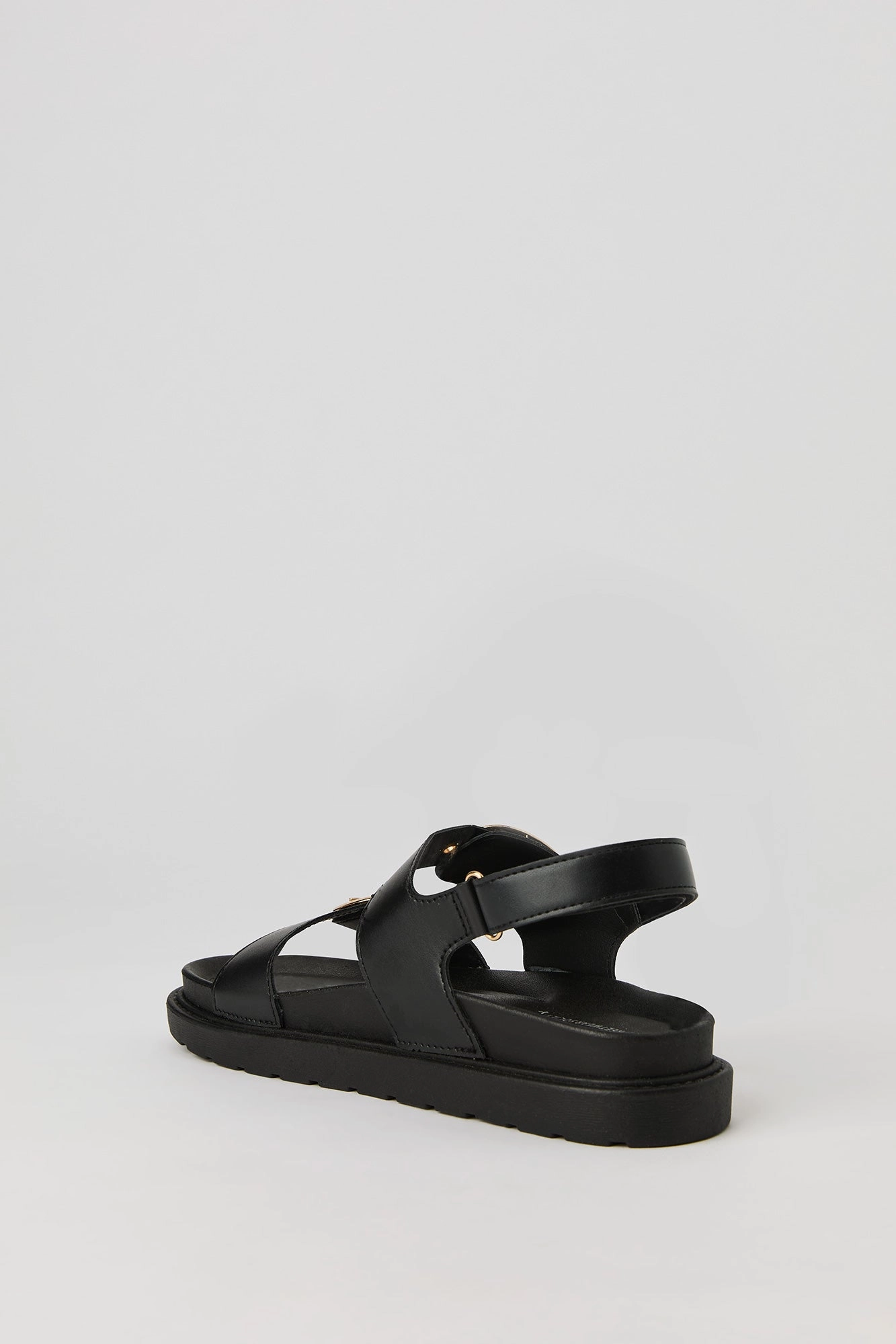 Faux Leather Buckle Sandal