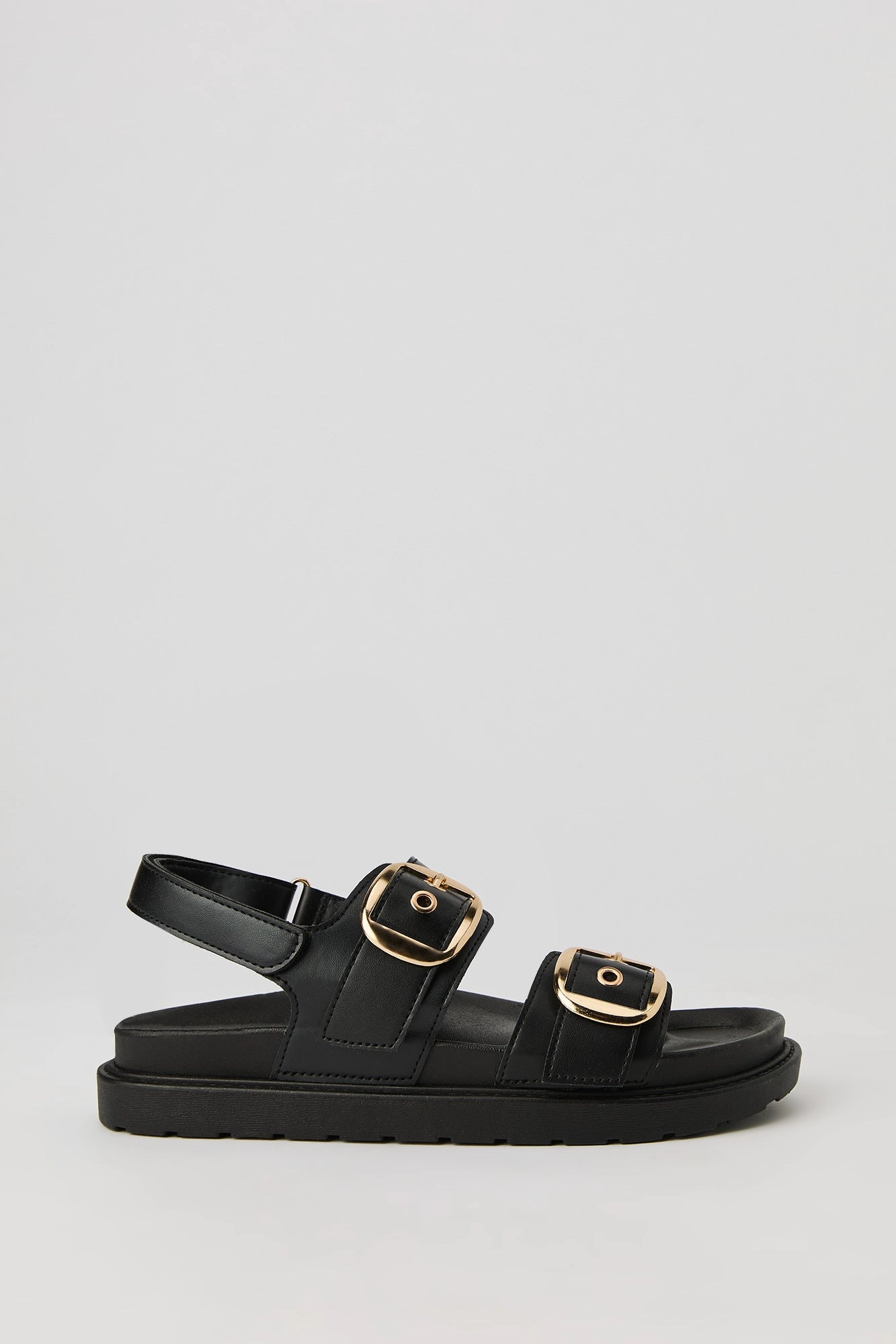 Faux Leather Buckle Sandal