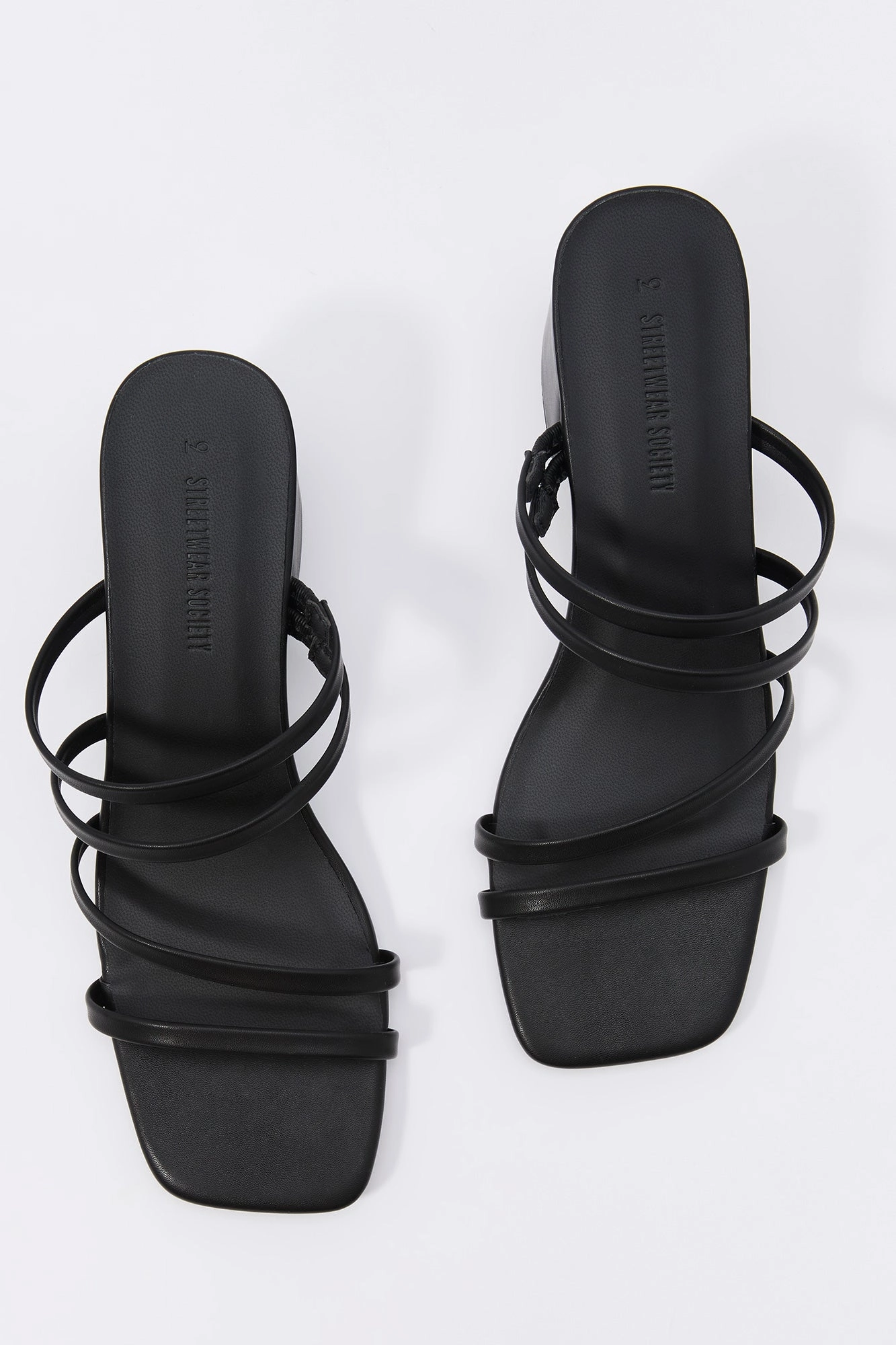 Faux-Leather Strappy Open Toe Heel
