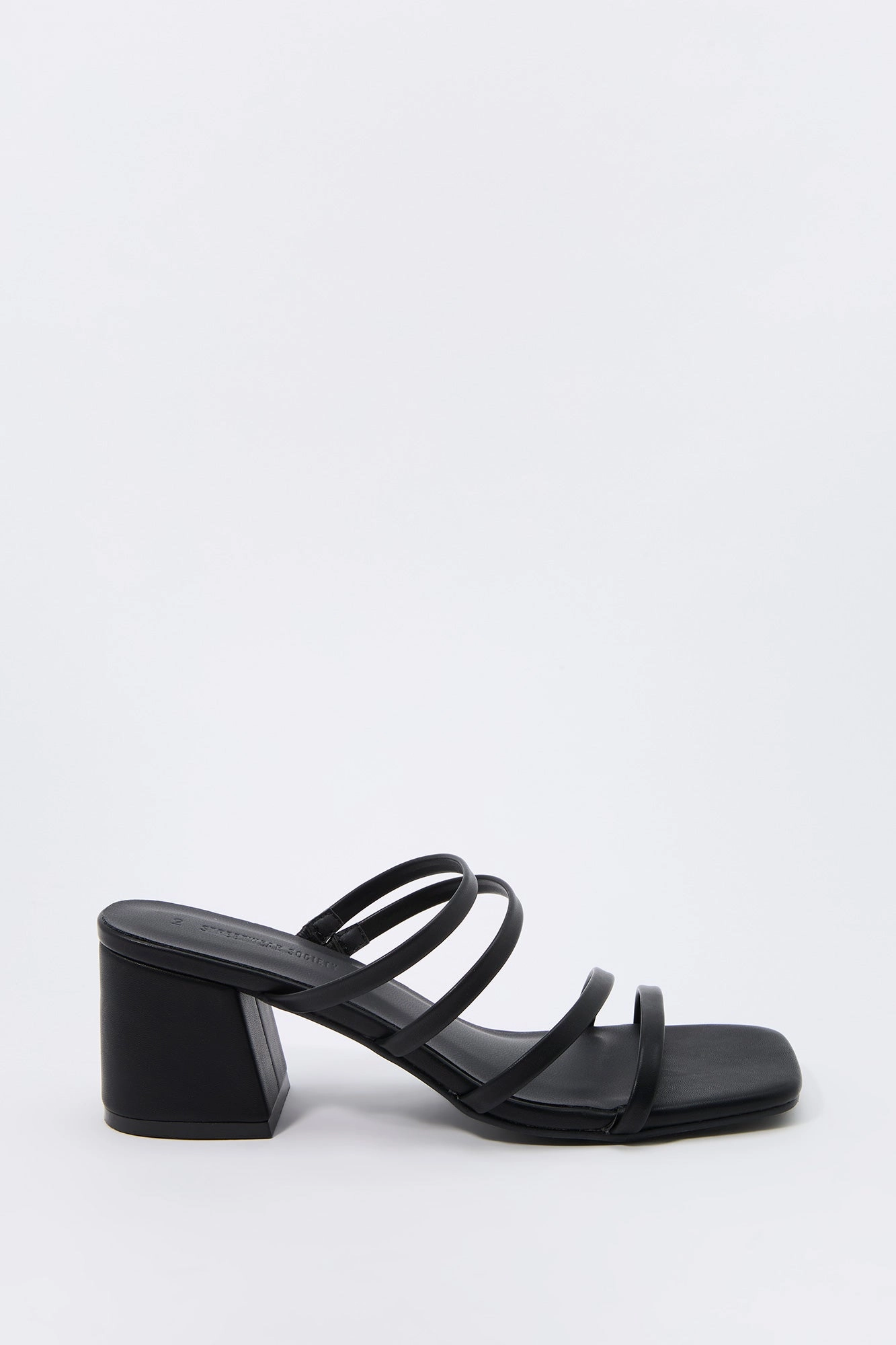 Faux-Leather Strappy Open Toe Heel