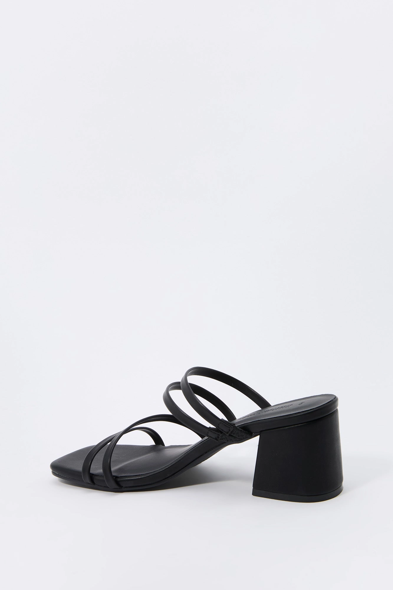 Faux-Leather Strappy Open Toe Heel