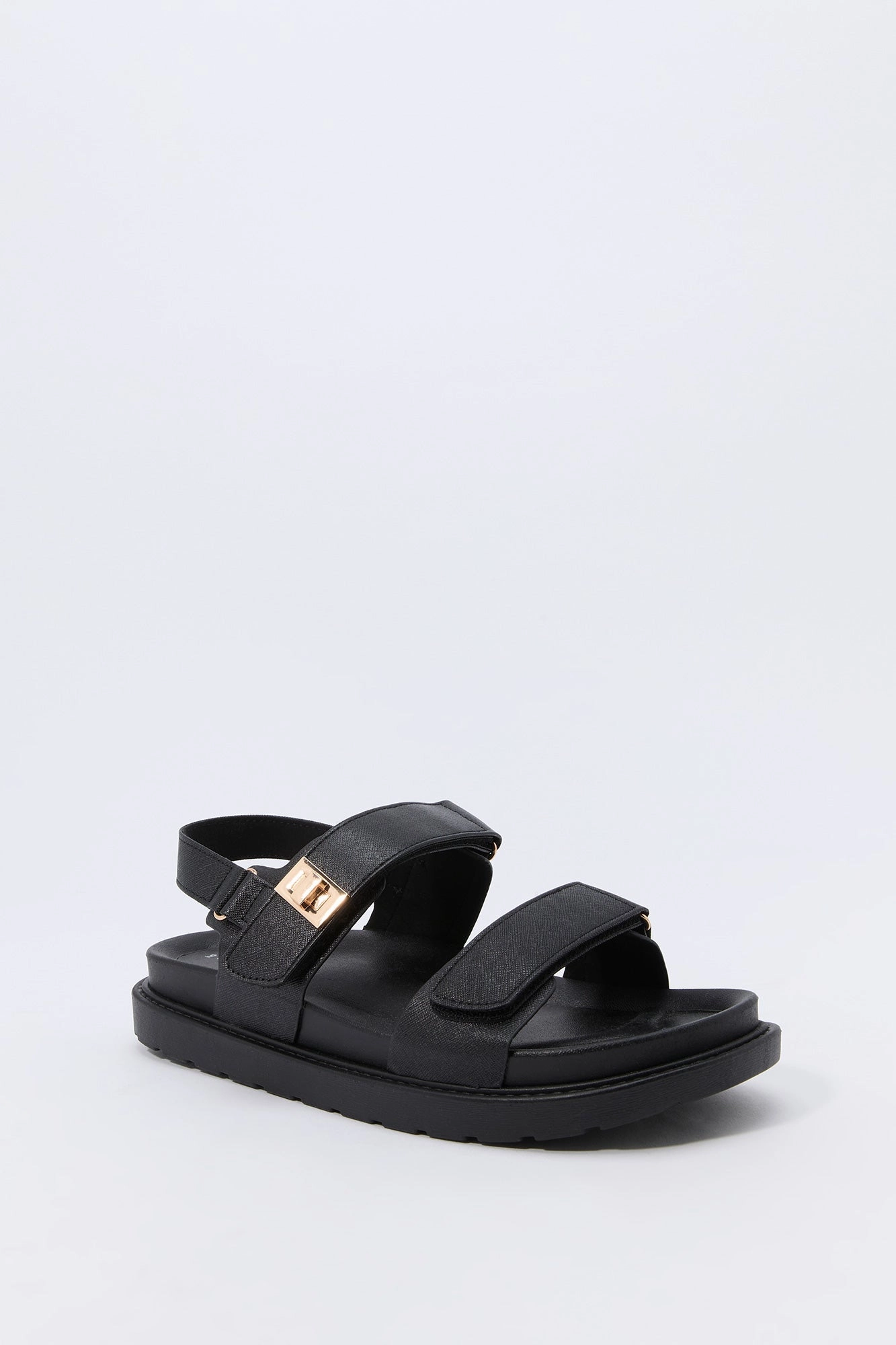 Faux Leather Velcro Strap Sandal