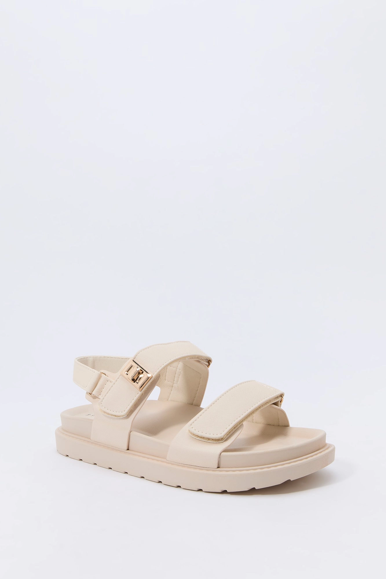 Faux Leather Velcro Strap Sandal