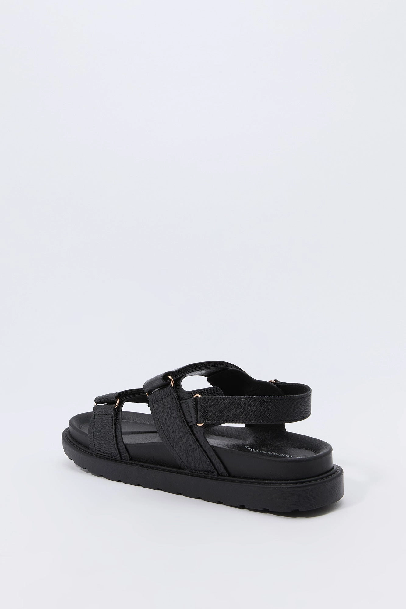 Faux Leather Velcro Strap Sandal
