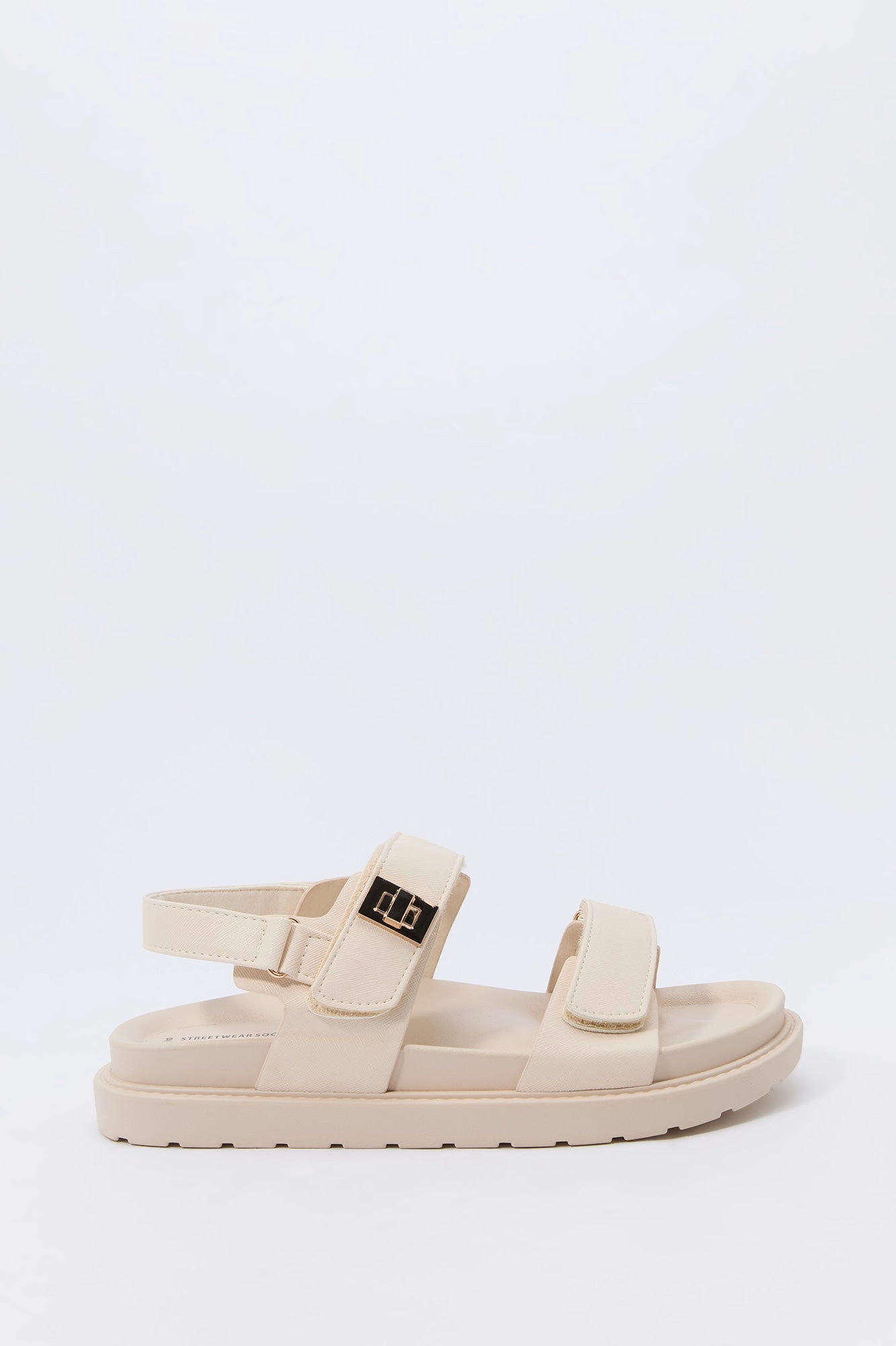 Faux Leather Velcro Strap Sandal