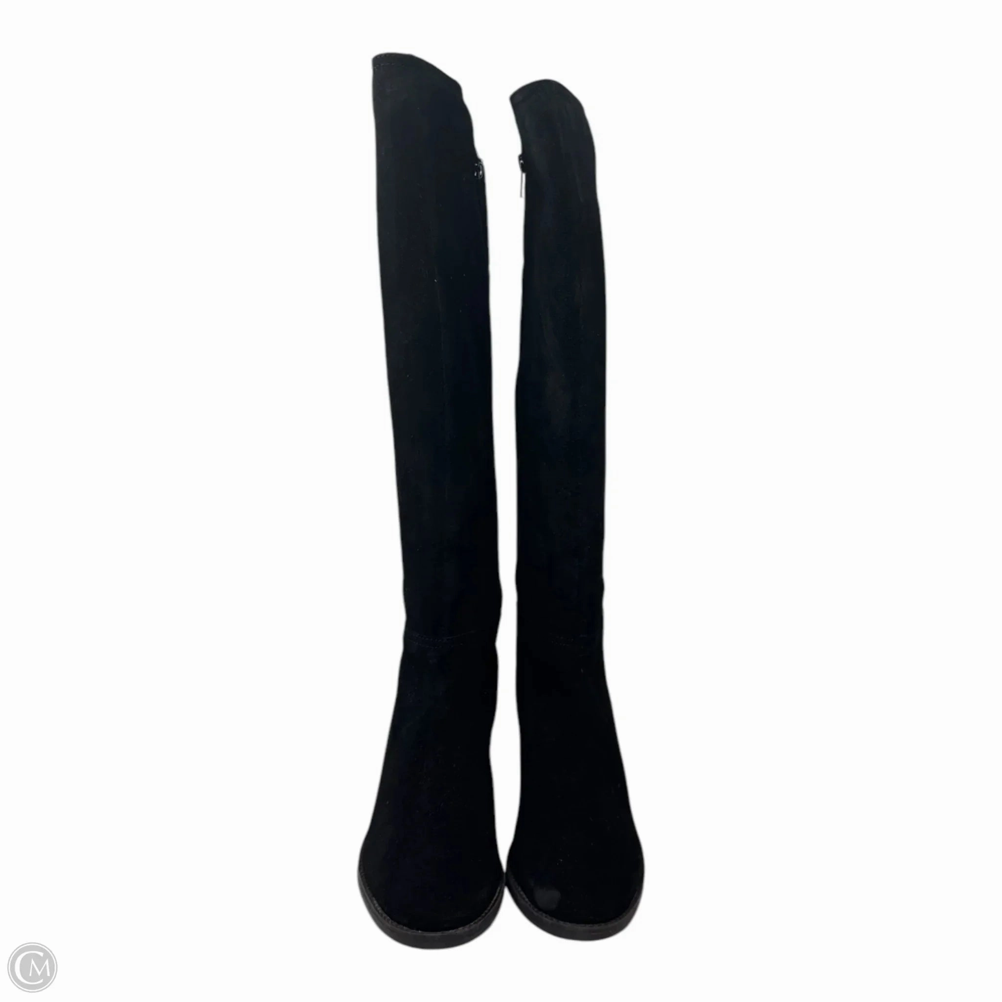 Faux Suede Boots Knee Block Heels By Lucky Brand In Black, Size: 7.5
