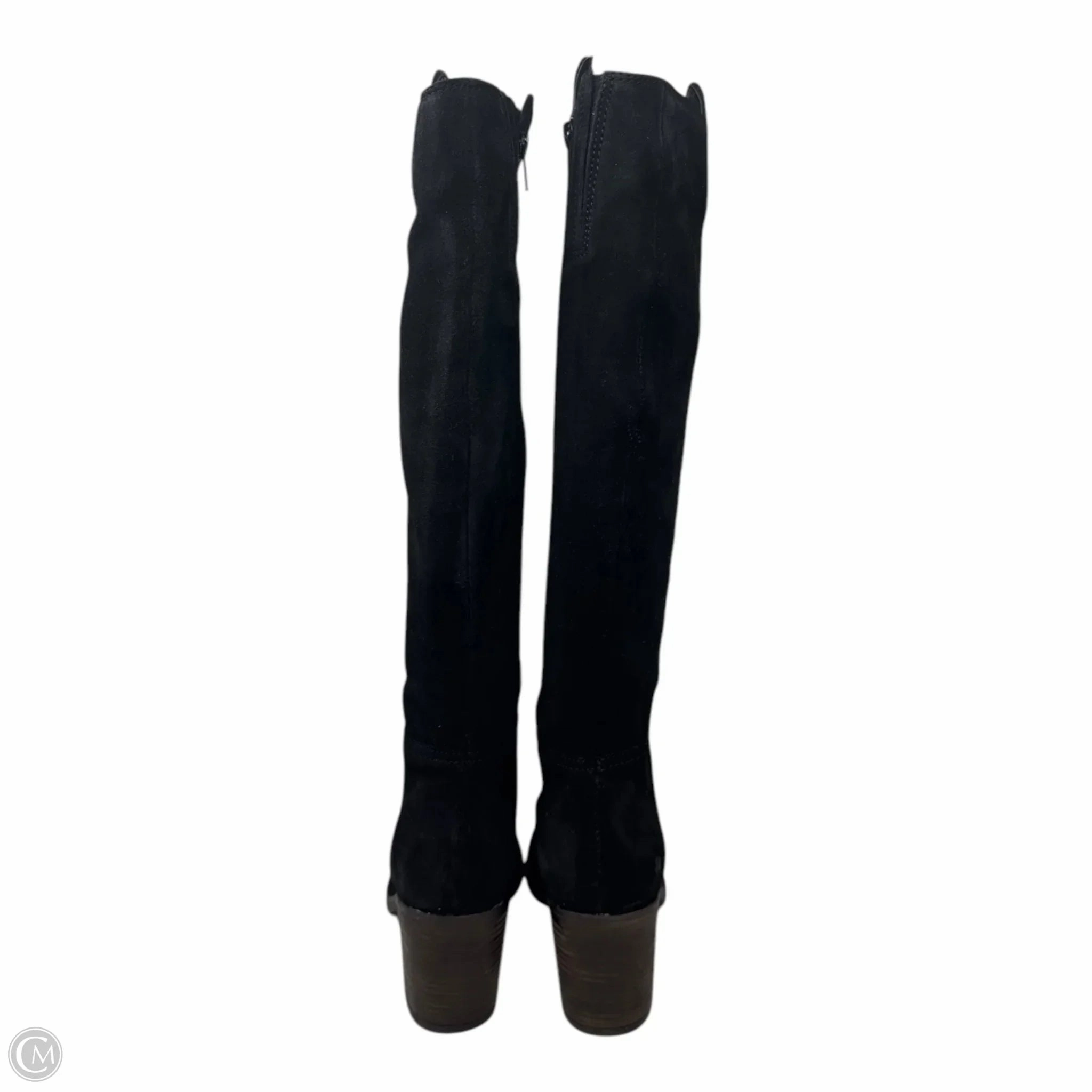 Faux Suede Boots Knee Block Heels By Lucky Brand In Black, Size: 7.5