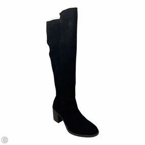 Faux Suede Boots Knee Block Heels By Lucky Brand In Black, Size: 7.5