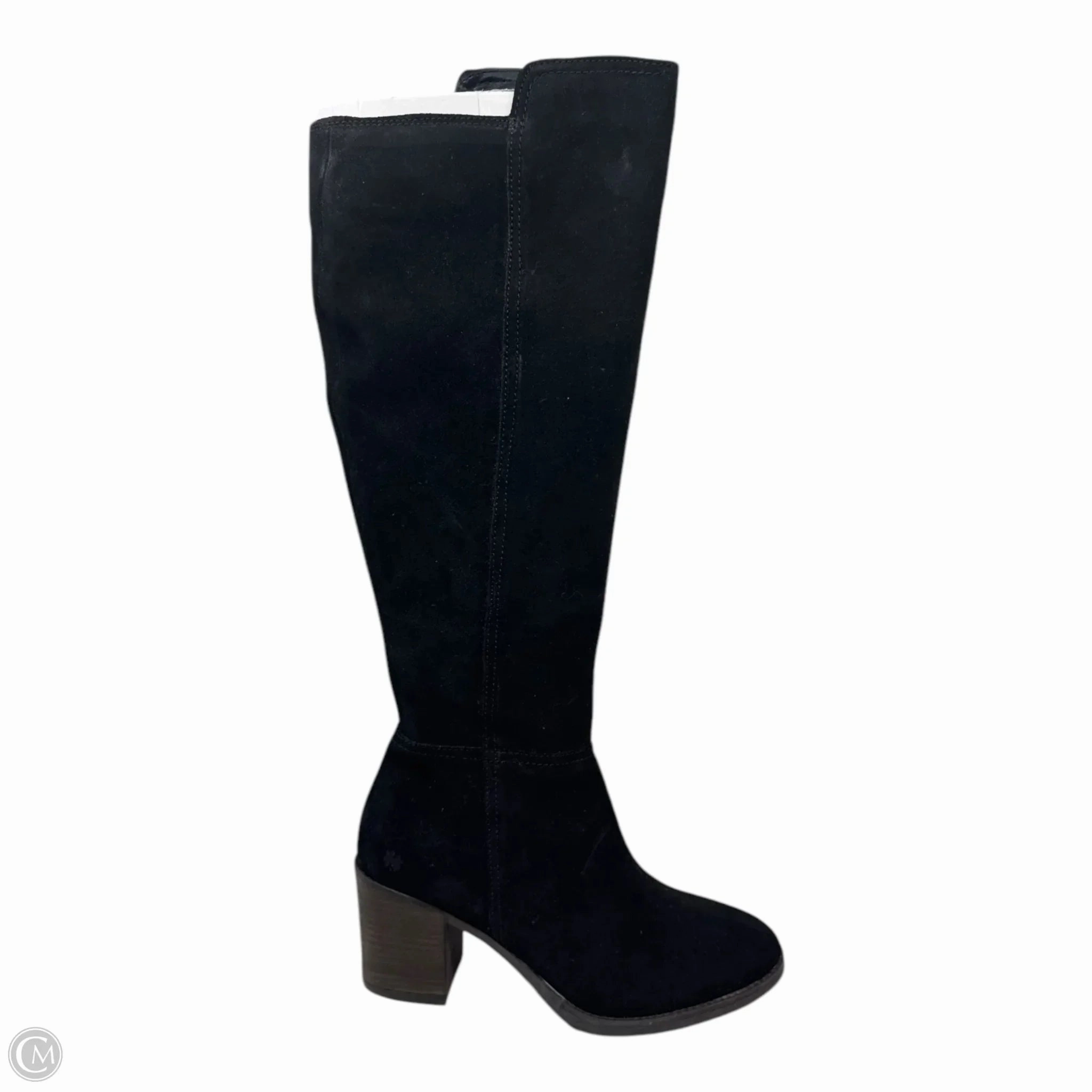 Faux Suede Boots Knee Block Heels By Lucky Brand In Black, Size: 7.5