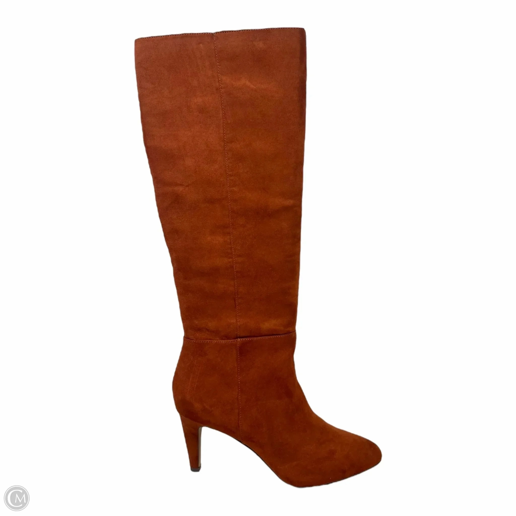 Faux Suede Boots Knee Heels By Loft In Brown, Size: 8