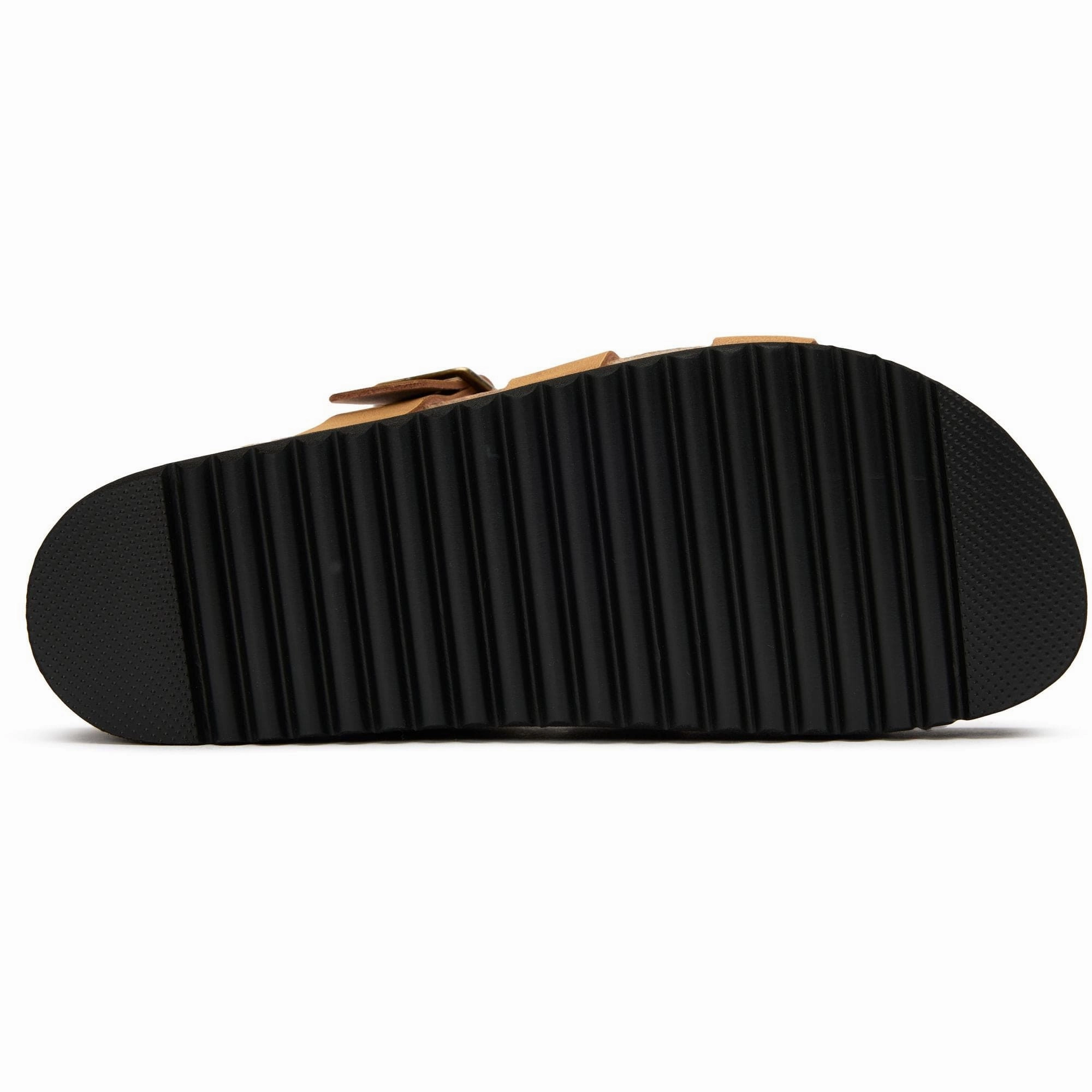 Fig Women's Vegan Suede Slide Footbed Sandals | Tan