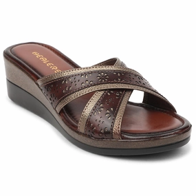 Healers Golden Casual Wedge Heel Sandal For Women TLO-102 By Liberty