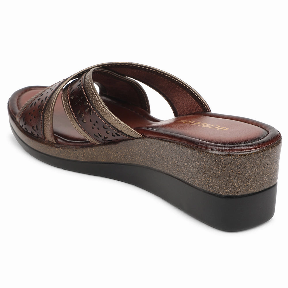 Healers Golden Casual Wedge Heel Sandal For Women TLO-102 By Liberty