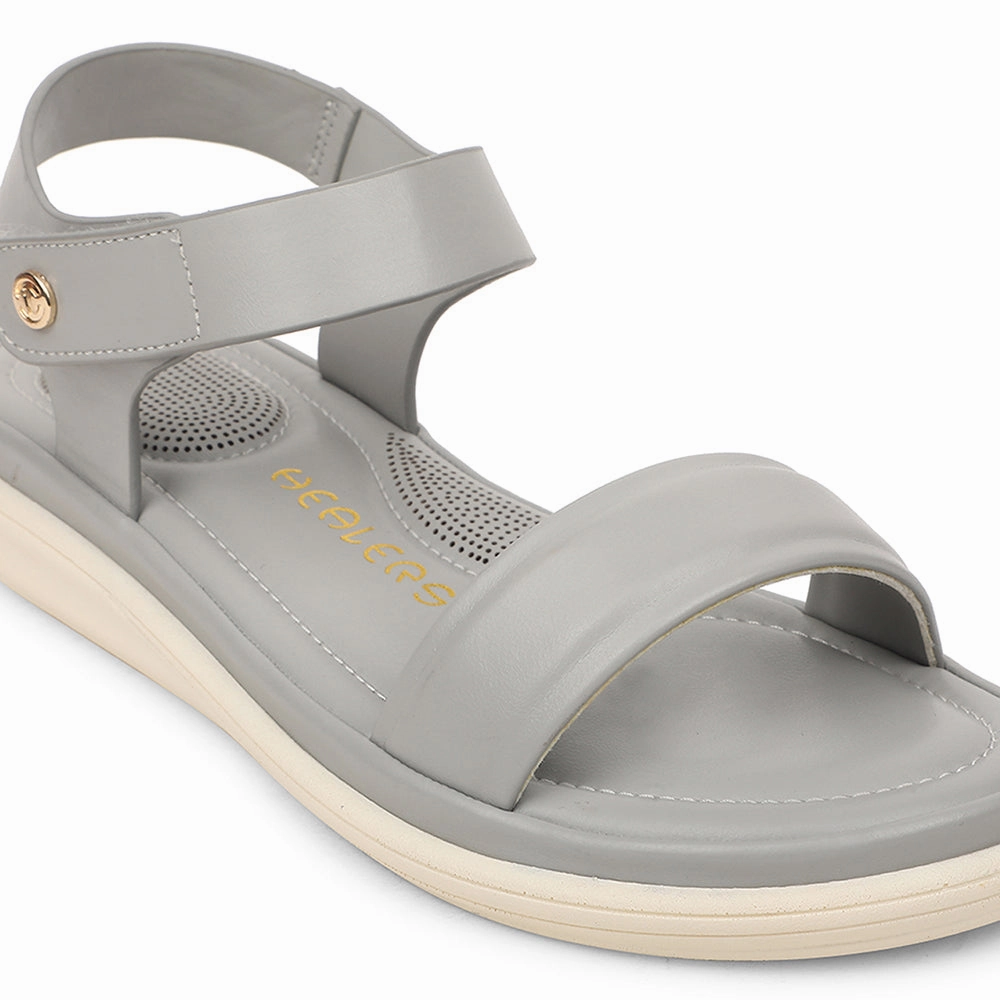 Healers Grey Casual Flat Sandal For Women SSAL-1 By Liberty