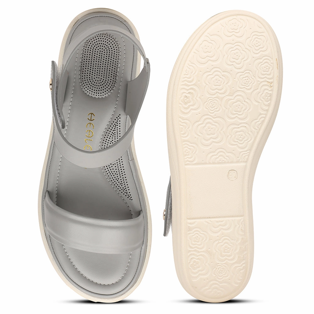Healers Grey Casual Flat Sandal For Women SSAL-1 By Liberty