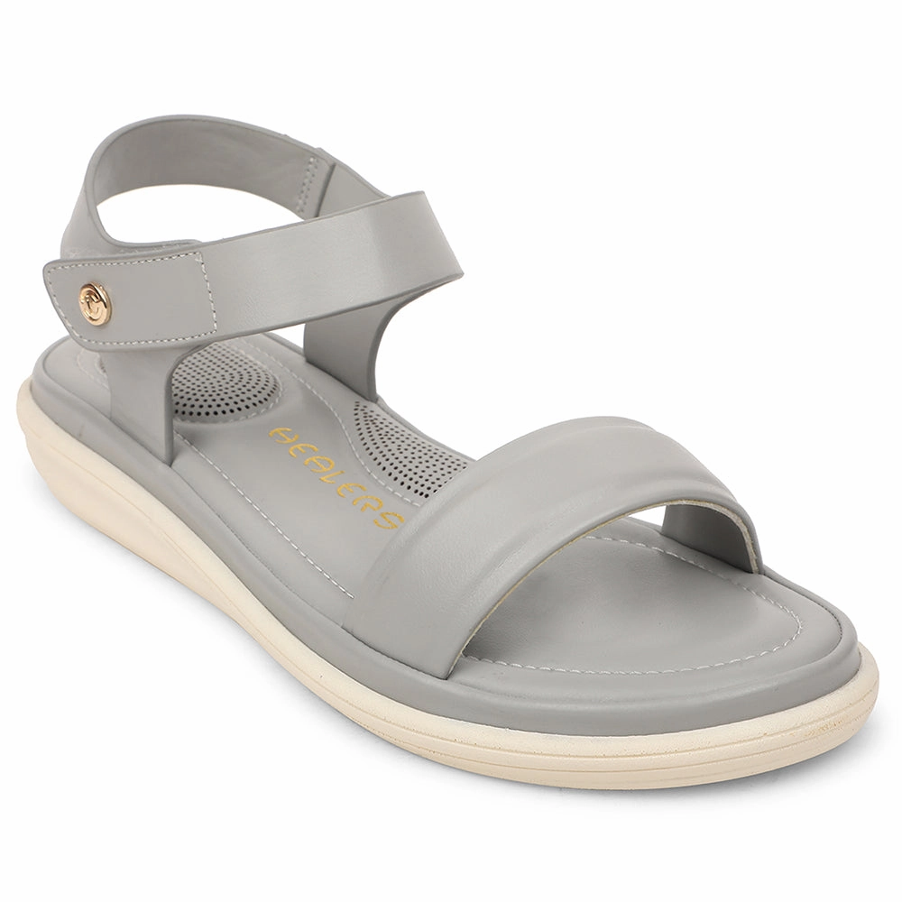 Healers Grey Casual Flat Sandal For Women SSAL-1 By Liberty