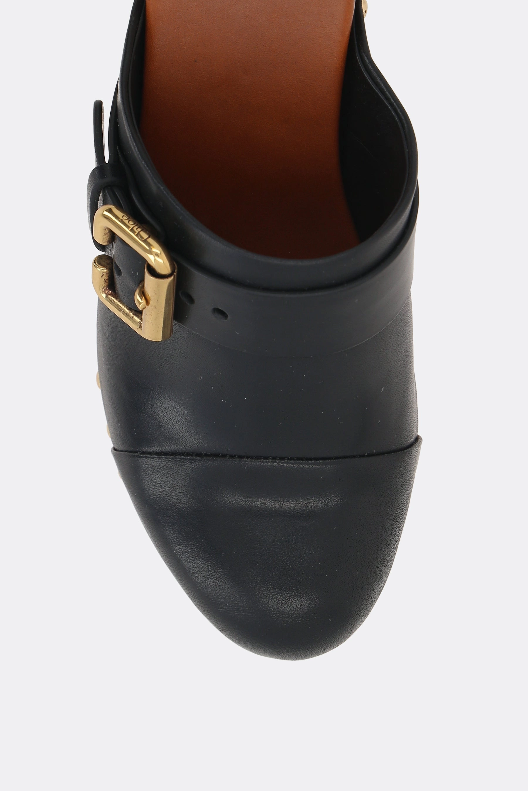 Jeanette smooth leather platform clogs