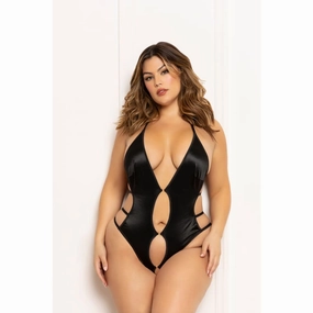 Lame Teddy With Keyholes - Queen Size - Black