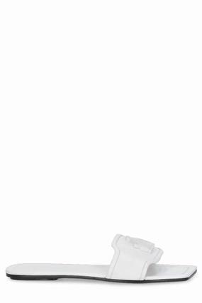 Lanvin Logo Embossed Square-Toe Sandals