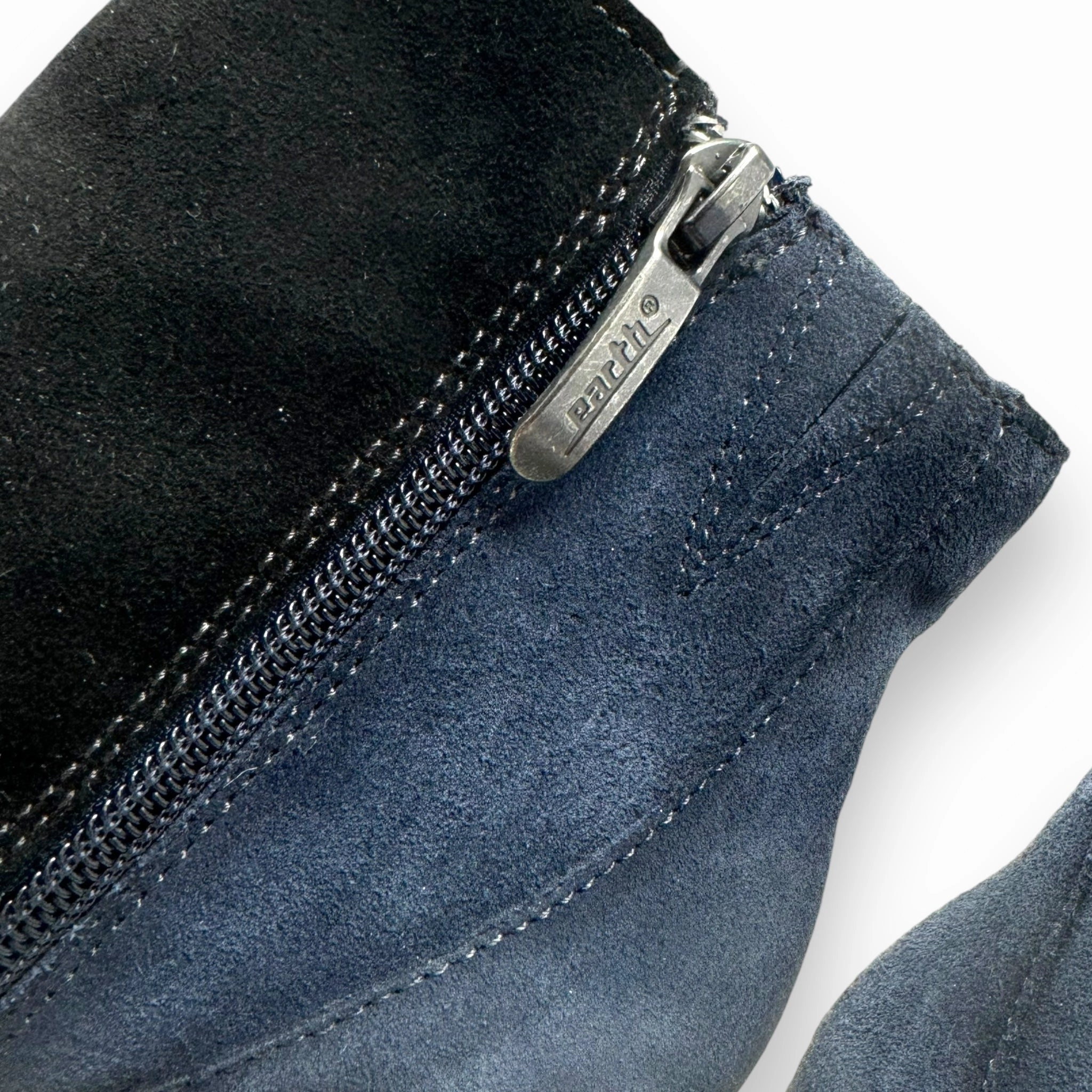 Malta Boots By Earth In Black, Grey & Blue Suede, Size: 7