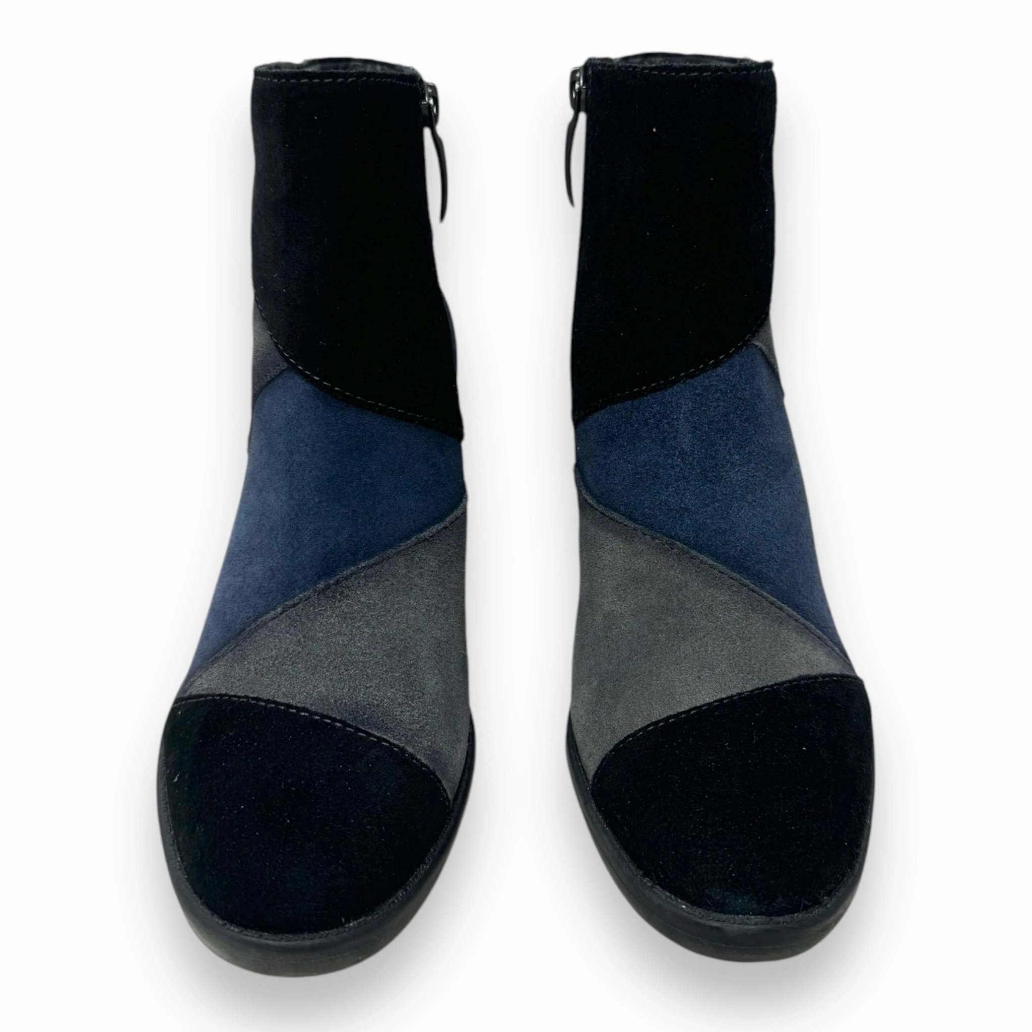 Malta Boots By Earth In Black, Grey & Blue Suede, Size: 7