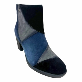 Malta Boots By Earth In Black, Grey & Blue Suede, Size: 7