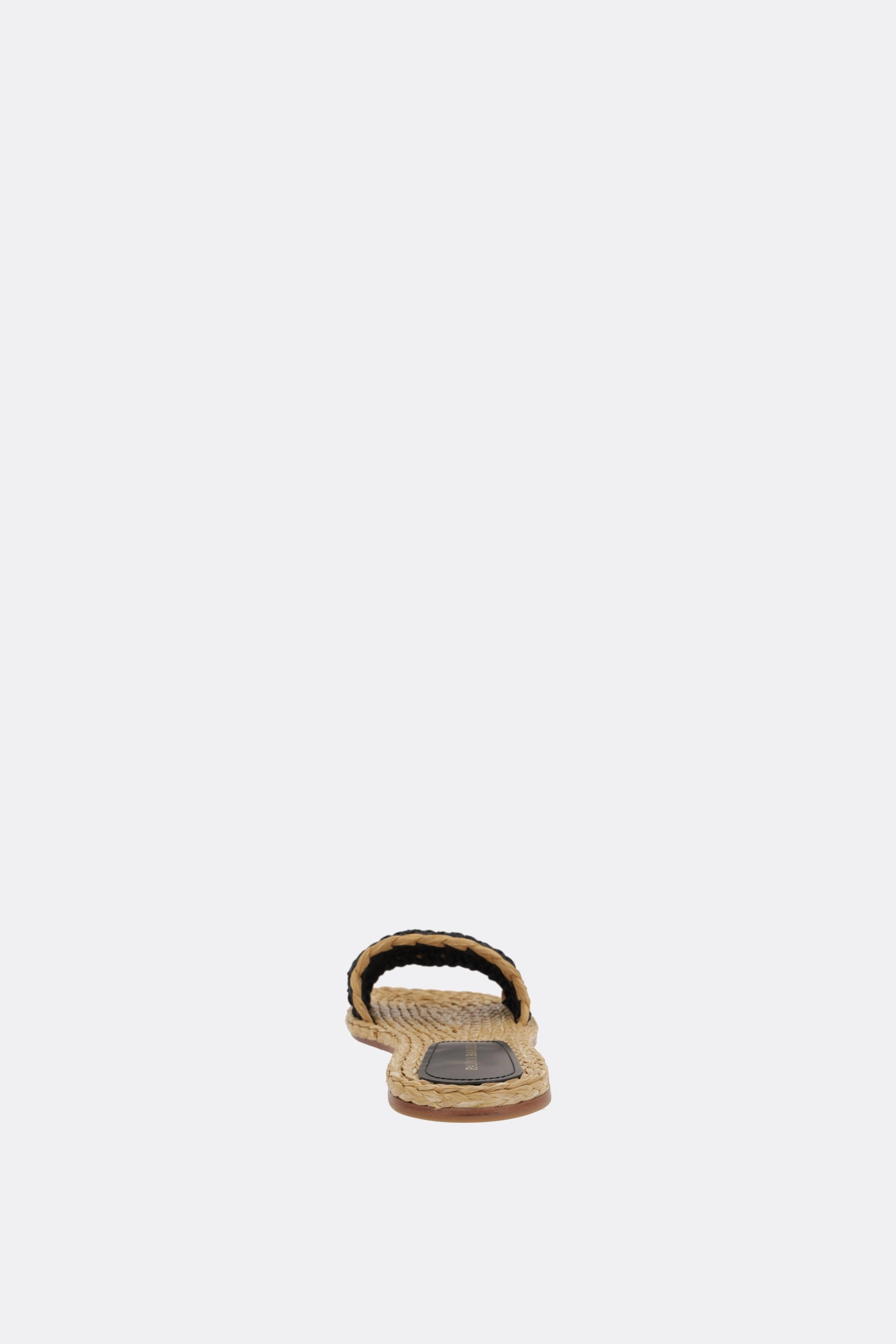 Molly flat sandals in crochet satin and raffia
