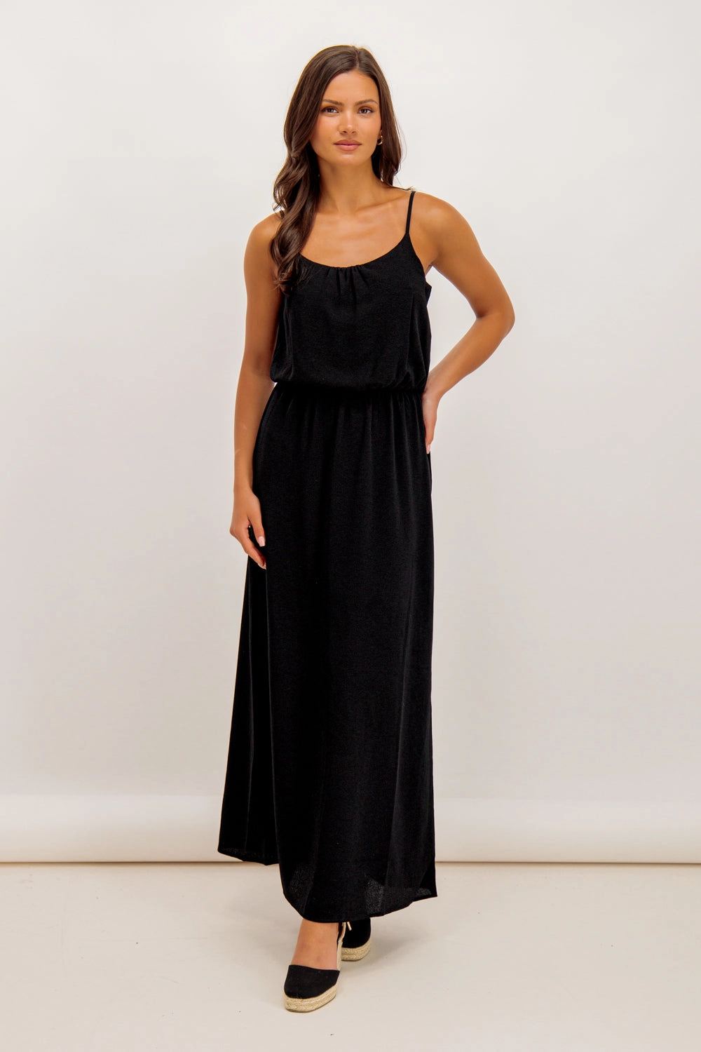 Nova Black Strap Maxi Dress
