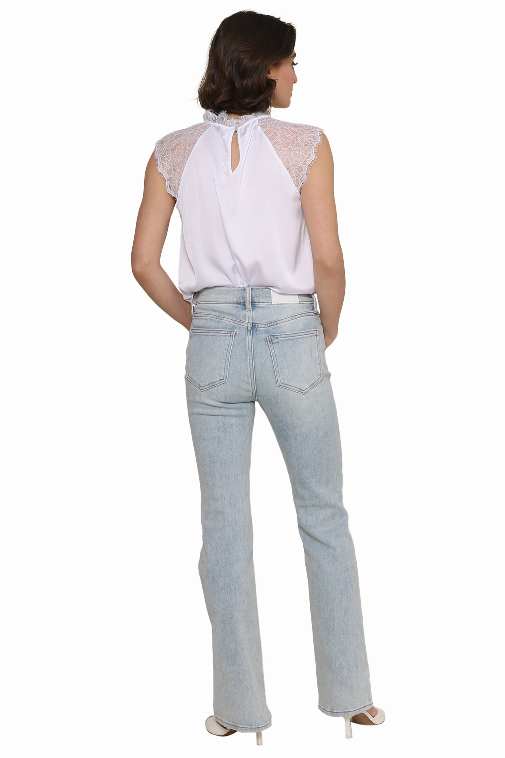 Portia High Neck Lace Top